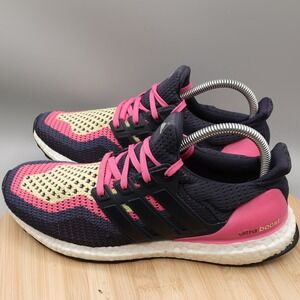 Adidas Shoes Womens 9 Ultraboost 2.0 Yellow Pink Navy Running AF5143 Flaws